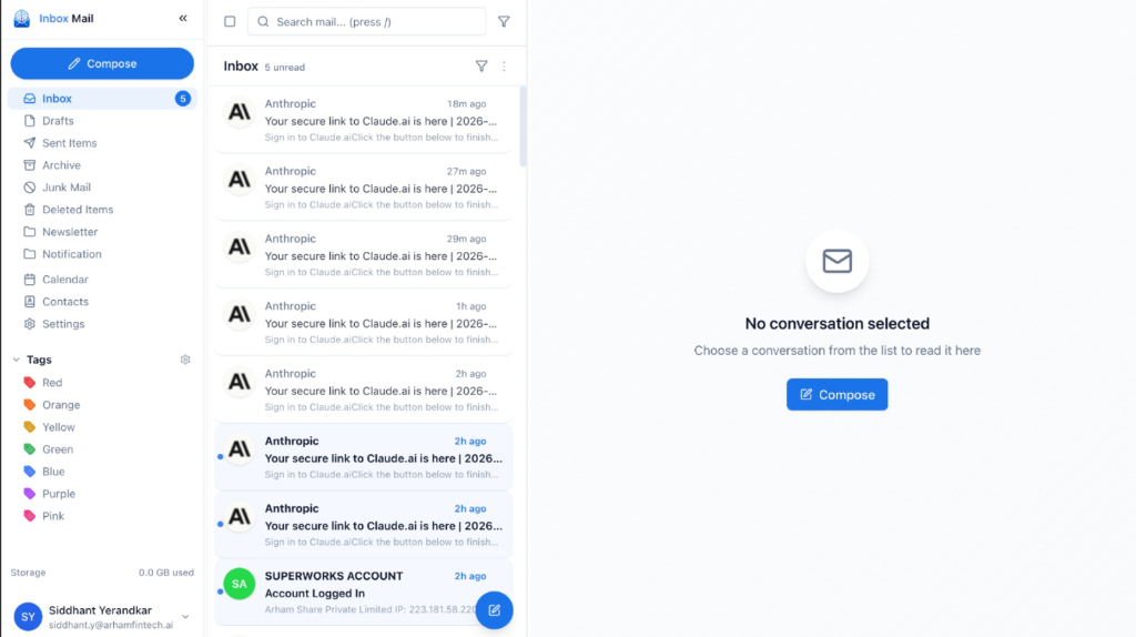 Inbox Mail Web Application